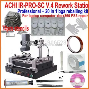 Original ACHI IR PRO SC V4 BGA rework station + full set bga reballing kit 74pcs stencils kit for laptop xbox360 ps3 WII repair