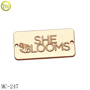بطاقات معدنية مخصصة لتعليق الملابس, بطاقات معدنية مخصصة لتعليق الملابس باللون الذهبي ملائمة لخياطة الأحرف المعدنية