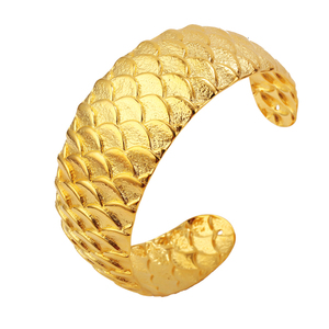 XL5027 xuping joyería de imitación, brazalete de puño chapado en oro, brazalete de oro nupcial de escala de dragón - Product Image 1