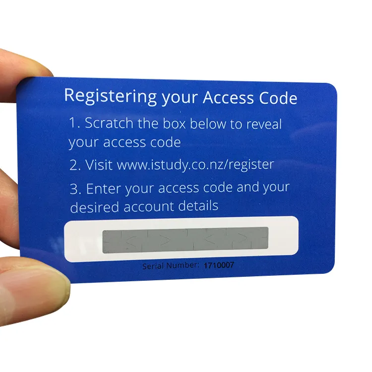 Voucher Scratch Off Thẻ quà tặng thẻ in ấn tùy chỉnh in Nhựa RFID thẻ cào