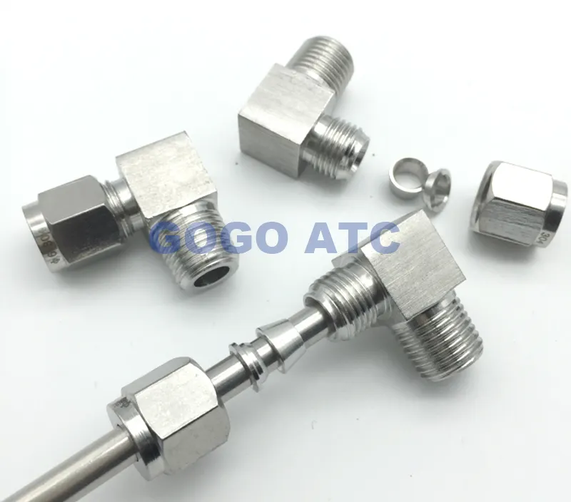 Quick coupler ZG3/8 male thread O.D 8 mm hard tube stainless steel Right angle elbow pipe sanitary pipe flex connectors