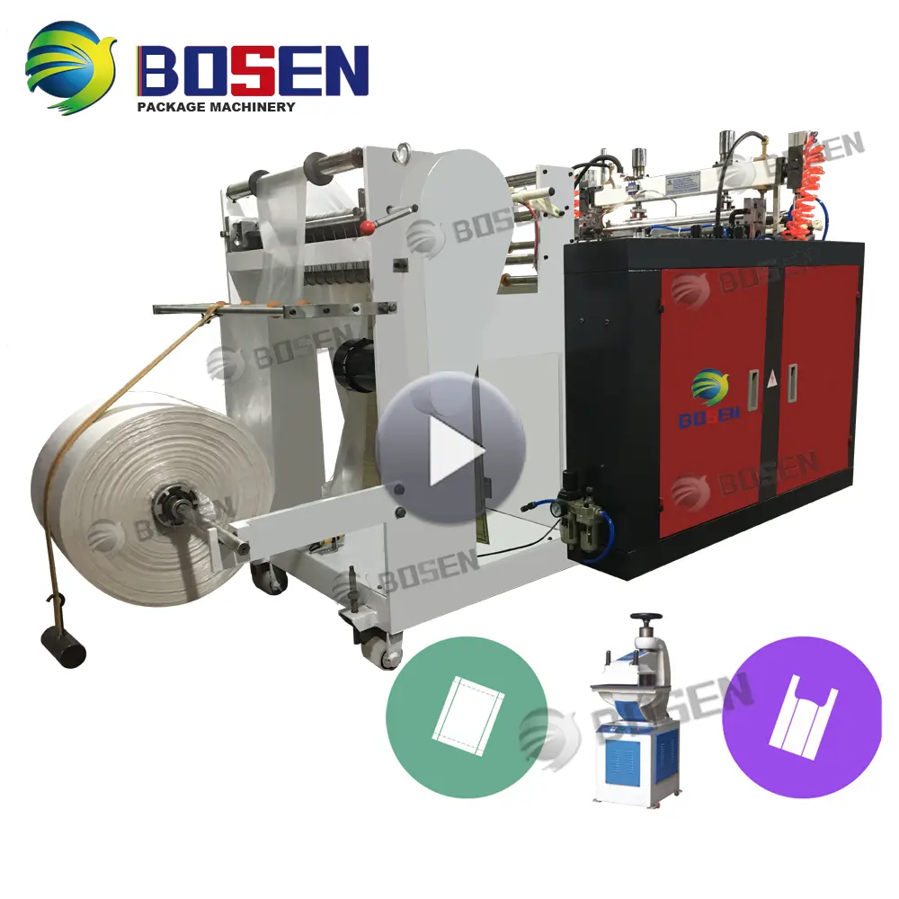 Máquina de fabricación de bolsas de plástico de corte térmico, 40-140 piezas por minuto