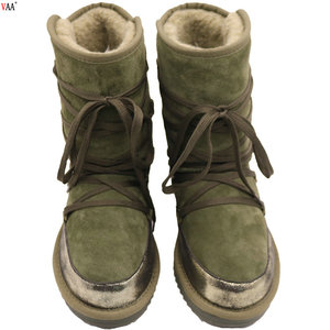 AN-CF-122 Trasporto Campioni Reale di Lana di Alta Qualità di Vendita Calda Delle Donne di Inverno <span class=keywords><strong>Stivali</strong></span> Da Neve Scarpe di Cuoio Del Faux - Product Image 4