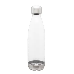 Botol Air Minum Plastik, Hadiah Murah BPA Gratis 650Ml/20OZ Dinding Tunggal Bentuk Cola Botol Air Minum Tutup Stainless Steel 304