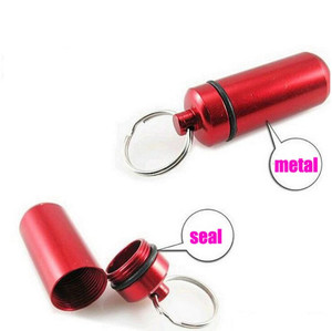 กล่องใส่ยาพกพาขนาดเล็กทำจากอะลูมิเนียมพร้อมพวงกุญแจ - Product Image 4
