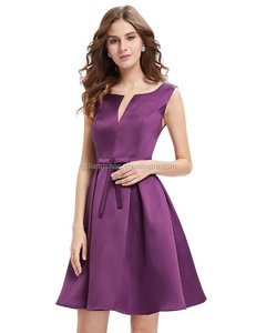 Vente en gros OEM <span class=keywords><strong>Ever</strong></span> Pretty Robe de soirée courte violette formelle pour femmes, tenue de travail - Product Image 1