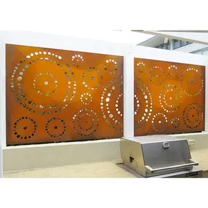 لوحة حائط مقسّمة لمتجر تجزئة قطع ليزر شاشة حديقة فولاذية كورتين/ديكور ألومنيوم معدني مخصص كلاسيكي