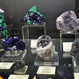 Banco di mostra acrilico Set di Figura di U Supporto Alto Chiaro Blocco Acrilico Display di Stand di Base Minerali Per Fossili E Pietra