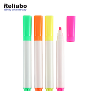 Reliabo Nouvelle Arrivée Personnalisé Imprimé Non Toxique Deux Double Face Couleur Stylo Surligneur