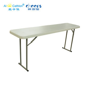 Mesa dobrável para conferência, 182cm de comprimento, estreita, dobrável, leve, 6 pés, mesa de treinamento de seminário - Product Image 2