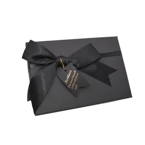 顶级销售定制首饰盒黑色豪华礼品盒首饰包装为戒指手链项链花式礼品盒与弓