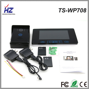 táctil tecla de 7 '' intercomunicador video acumulador recargable de la batería timbre de portero automático intercom - Product Image 2