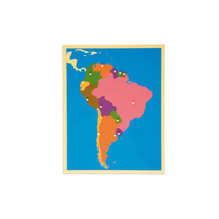 Yeni Tasarım Oyuncaklar Montessori Coğrafya Bulmaca Haritası Güney Amerika Öğretim Ekipmanları Eğitici Oyuncaklar