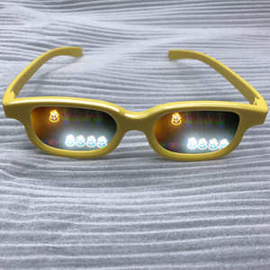Gafas de fuegos artificiales <span class=keywords><strong>3D</strong></span>, gafas de difracción de plástico, corazón/cara sonriente/muñeco de nieve/Dios riqueza, 2017 - Product Image 5