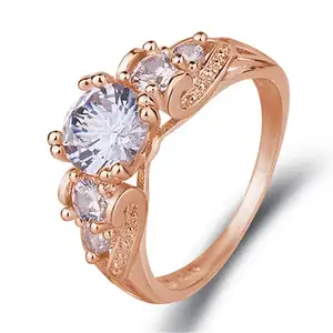 Engagement Rose Gold Fashion Jewelry Woman Diamond Finger New Design Wedding Ring Wholesale