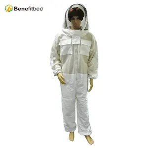 Apontador de algodão de cor branca, terno protetor, abelha respirável, terno de abelha