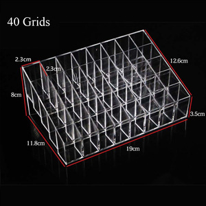 Clear <strong>Plastic</strong> 36/40 Slot Makeup Organizer Lipstick Storage Box Cosmetic Storage Lip Gloss Organizer Holder Lipstick Display <strong>Rack</strong> - Product Image 5