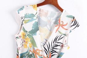 Mini vestido Floral informal sin mangas con estampado de flores para mujer - Product Image 3