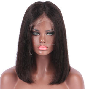 corto Bob brasileño pelucas de pelo humano para los hombres negros pelucas delanteras del cordón con <span class=keywords><strong>el</strong></span> pelo del bebé - Product Image 1