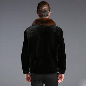 2018 nuova giacca invernale da <span class=keywords><strong>uomo</strong></span> con collo in pelliccia sintetica doppiopetto Plus Size imbottito in cotone traspirante alla moda - Product Image 3