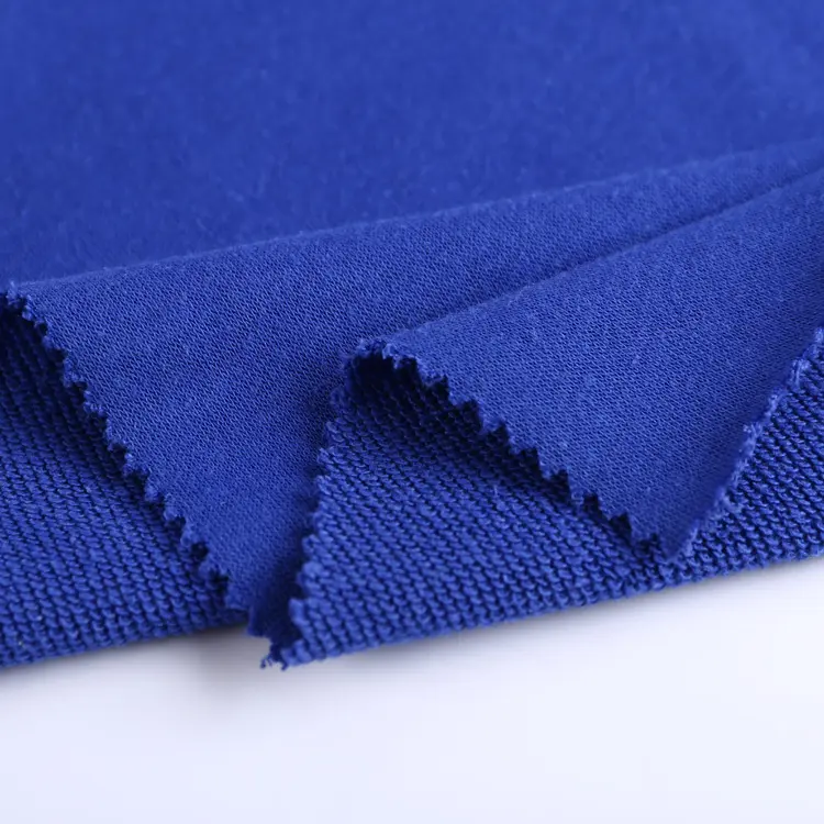 Tela de felpa francesa para coser, material 60 algodón 40 poliéster púrpura
