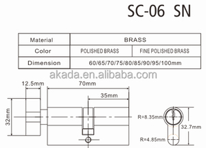 กุญแจล็อคประตูแบบหมุนคู่คุณภาพสูง AKADA เวินโจว ยุโรป - Product Image 2