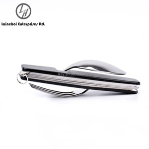 LH LHO1 Fabricante Venta al por mayor Juego de cubiertos de acero inoxidable plateado Diseño desmontable para acampar al aire libre y senderismo Hecho en China - Product Image 3