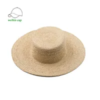 קיץ כובע קש רפיה טבעי פשוט מגבעת מותאם אישית מותאם אישית