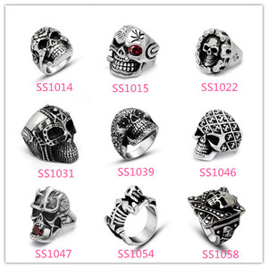Popular punk estilo cráneo demonio Satan cabeza <span class=keywords><strong>rock</strong></span> roll titanio anillo de acero inoxidable para los hombres - Product Image 4