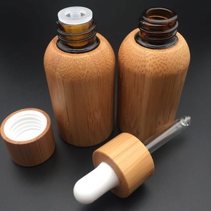 Venta caliente de bambú madera serie 10 ml 15 ml 30 ml esencial aceite de oliva tapa de vidrio cuentagotas - Product Image 6