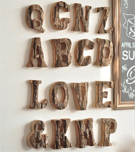 26 Chữ Cái Bảng Chữ Cái Gỗ Vỏ Cây Phong Cách Khác Nhau - Product Image 1