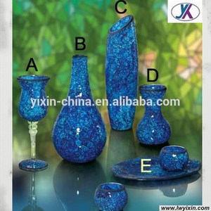 Cristal de Bohemia anticuario barato mosaico de vidrio florero venta al por mayor - Product Image 6