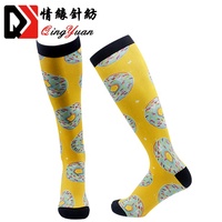 Personnalisé genou haute couture impression 3D 360 femmes hommes Tube dessin animé chaussettes équestres