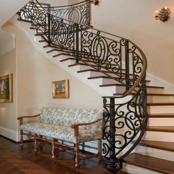 wrought iron railings wrought iron ornament / Stair Railings Design for indoor curved staircase