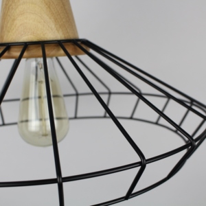 Lámpara Colgante Vintage Industrial de Metal Negro con Jaula de Alambre para Decoración del Hogar - Product Image 5