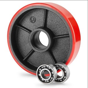 Roues de camion en polyuréthane, capacité de charge haute, entièrement résistante, roues de palette hydraulique, prix d'usine - Product Image 1