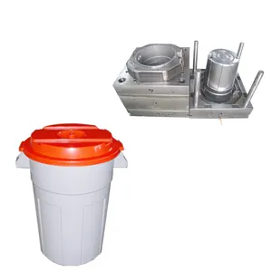 High Quality Green Color With Lid Plastic Injection Big Size Dustbin Mould /Molding