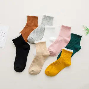 Chaussettes en dentelle pour femmes, 8 couleurs, sous-vêtement fantaisie, ample