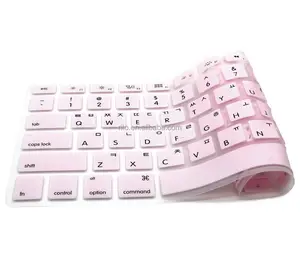Protetor de pele de silicone letras coreanas personalizada, capa de teclado para macbook