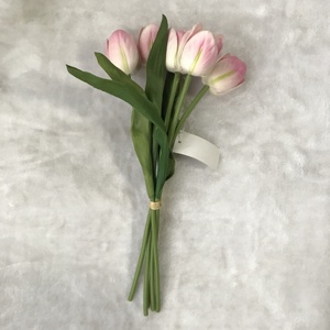 PU Vero Tocco Tulipano artificiale faux fiori casa di cerimonia nuziale del partito decorativo Tulipani composizioni di fiori bouquet da sposa - Product Image 2