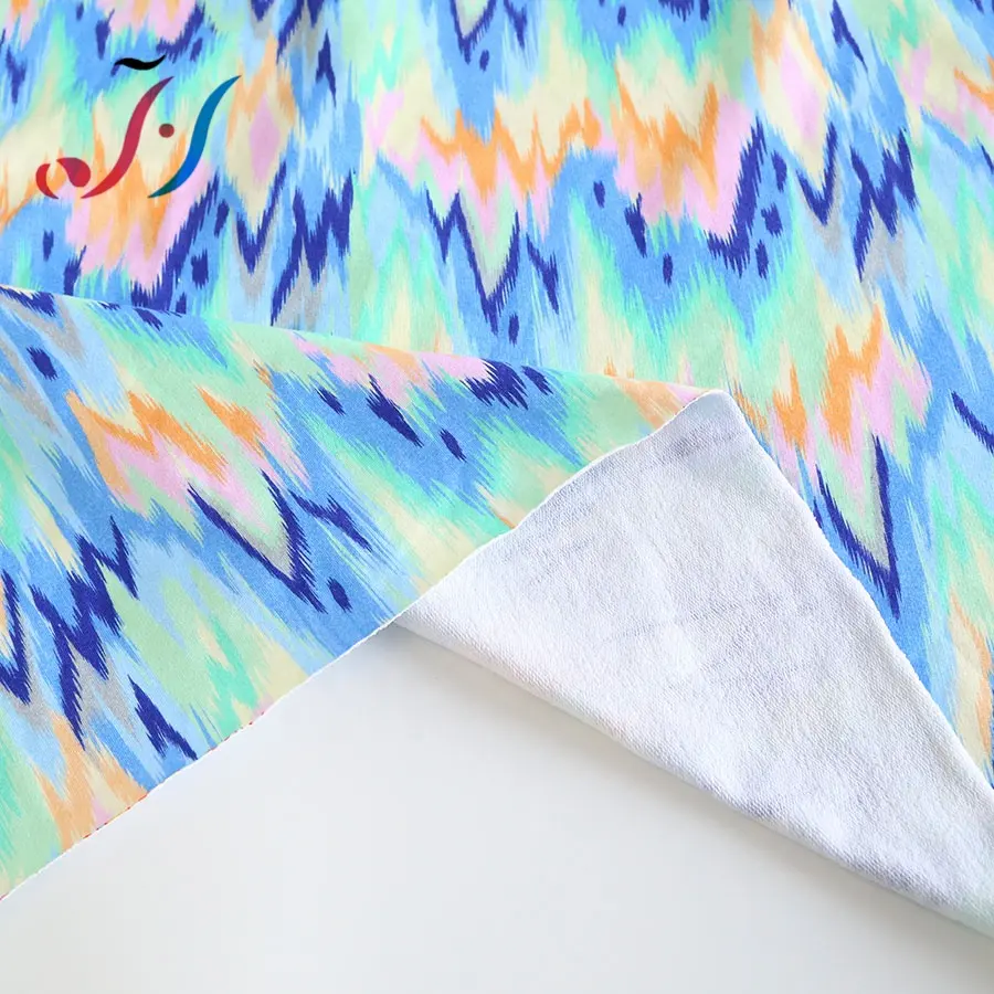 Stampa digitale disegno astratto su tessuto di spugna di cotone per felpa con cappuccio e abbigliamento