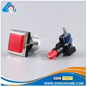 Estándar de oro botón cuadrado luz roja, mini botón interruptor y luz LED