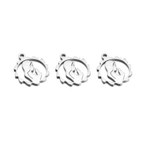 <strong>Custom</strong> Silver/Gold 18K Gold Plated 15x15mm Christian Virgin Mary Charms Stainless Steel Wholesale DIY <strong>Jewelry</strong> Making <strong>Supplies</strong> - Product Image 4