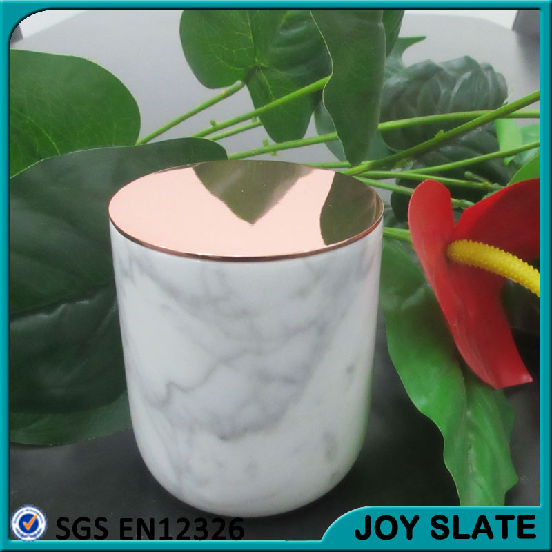 Оптовая продажа мраморных банок для свечей с крышкой/подсвечником