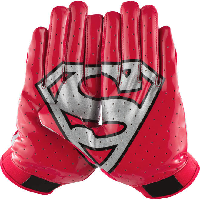 Gloves Deals Black And Red Superman Football Gloves Custom Palm