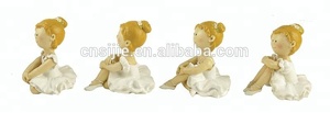4 pz/set in resina Ballerina ragazza scultura in miniatura statuette angeli figure di fata ornamenti da scrivania figurina artigianato - Product Image 4