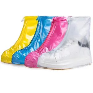 Fundas de zapatos de PVC personalizadas para acampar al aire libre, para mujer, suaves, elásticas, antideslizantes, suela de goma, cubierta para Botas de lluvia