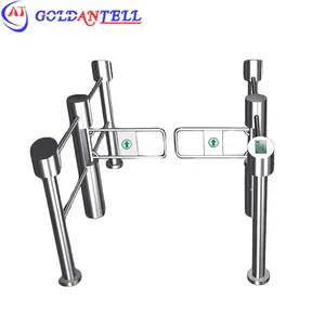 Full stainless steel pillar tube software control RFID Supermarket turnstile for staff or member