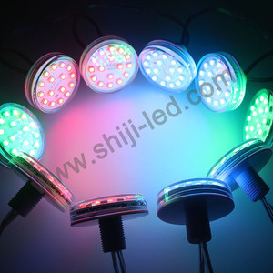 SHIJI Fonte de luz colorida para exterior à prova d'água 24V 60mm 16 pixels Ooint RGB Discoteca KTV Luz de diversões Iluminação para feiras