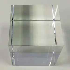 Fabrik Großhandel Leere 3D Kristall Glas Cube für Laser Gravur